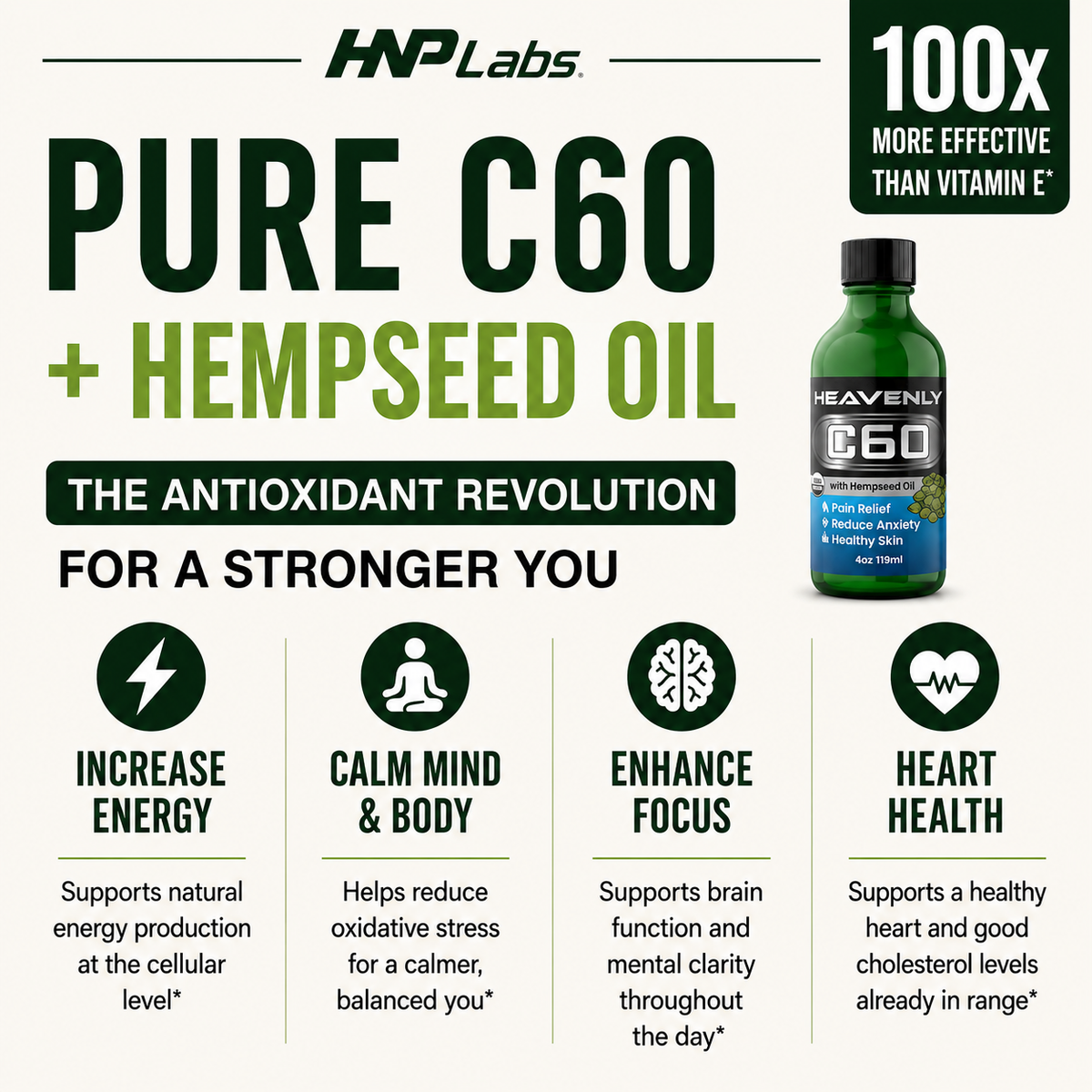 Heavenly C60 Hempseed Oil Drops – Organic Antioxidant Wellness Formula for Joint Support, Calm & Glowing Skin