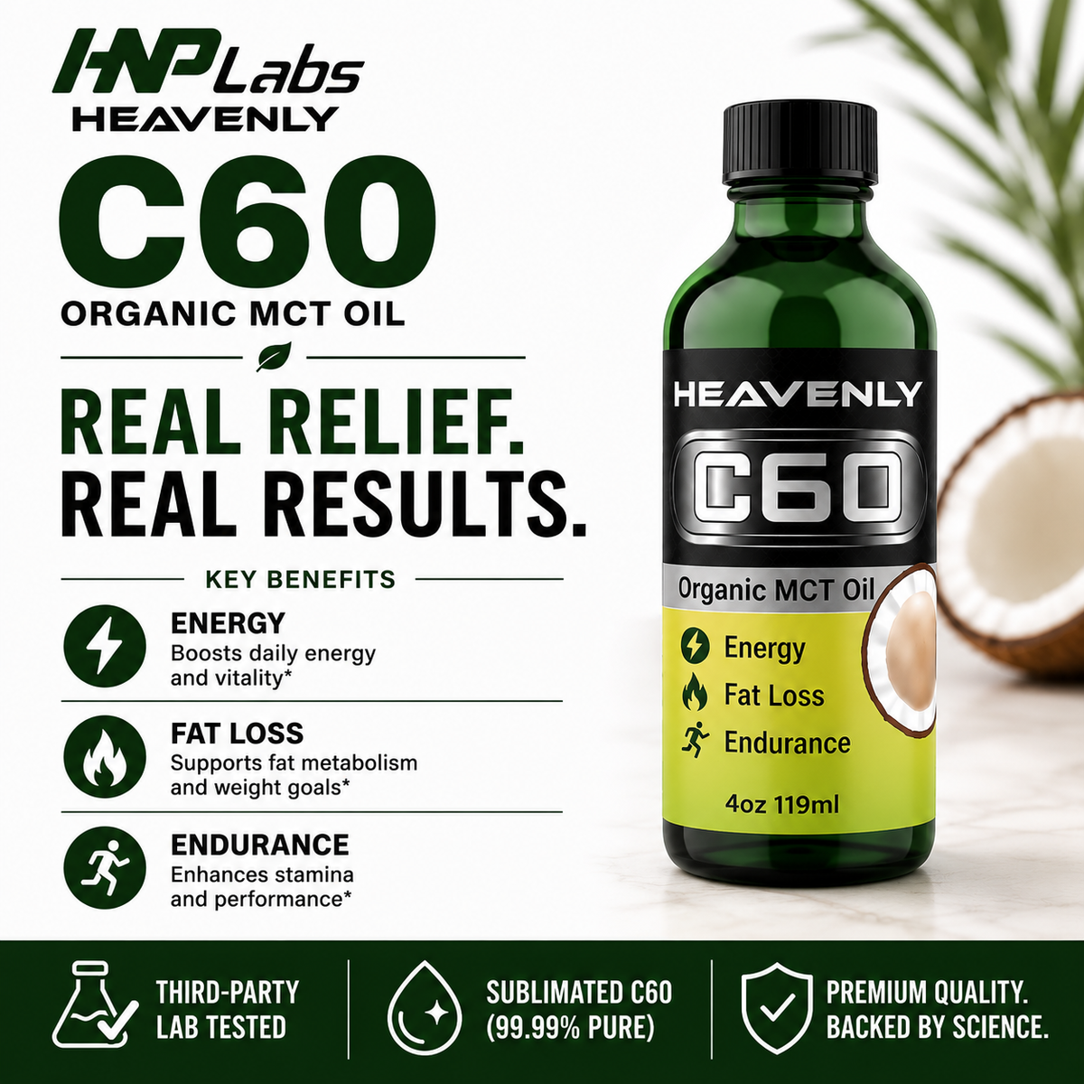 Heavenly C60 MCT Oil Drops – Premium Coconut-Derived Antioxidant Wellness Formula