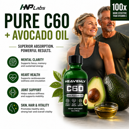 Heavenly C60 Avocado Oil Drops – Organic Antioxidant Wellness Formula