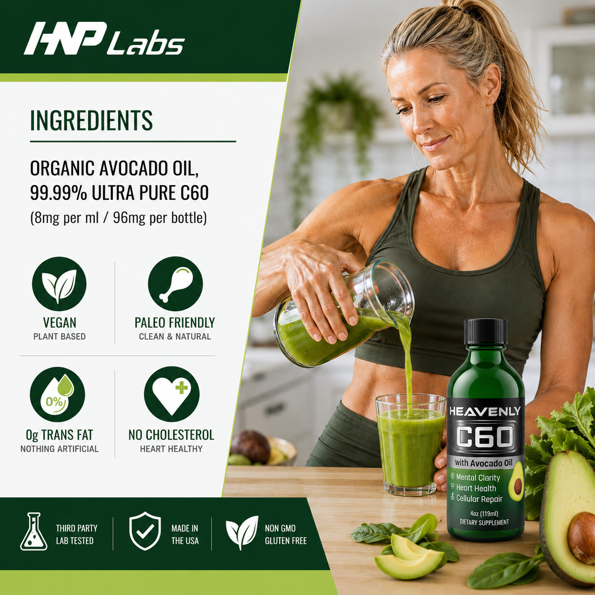 Heavenly C60 Avocado Oil Drops – Organic Antioxidant Wellness Formula