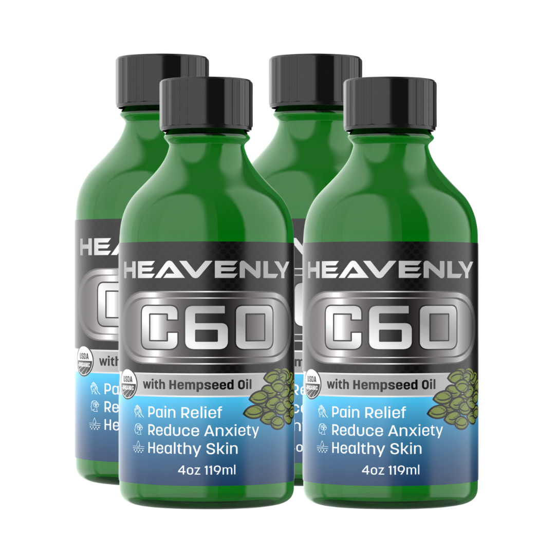 Heavenly C60 Hempseed Oil Drops – Organic Antioxidant Wellness Formula for Joint Support, Calm & Glowing Skin