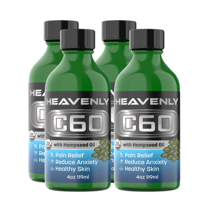 Heavenly C60 Hempseed Oil Drops – Organic Antioxidant Wellness Formula for Joint Support, Calm & Glowing Skin