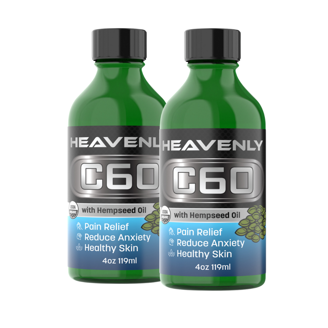 Heavenly C60 Hempseed Oil Drops – Organic Antioxidant Wellness Formula for Joint Support, Calm & Glowing Skin